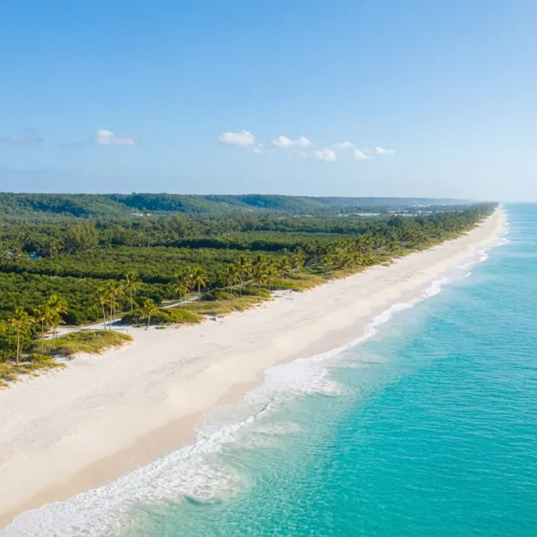 Vero Beach coastline with blue Atlantic water and a sandy beach